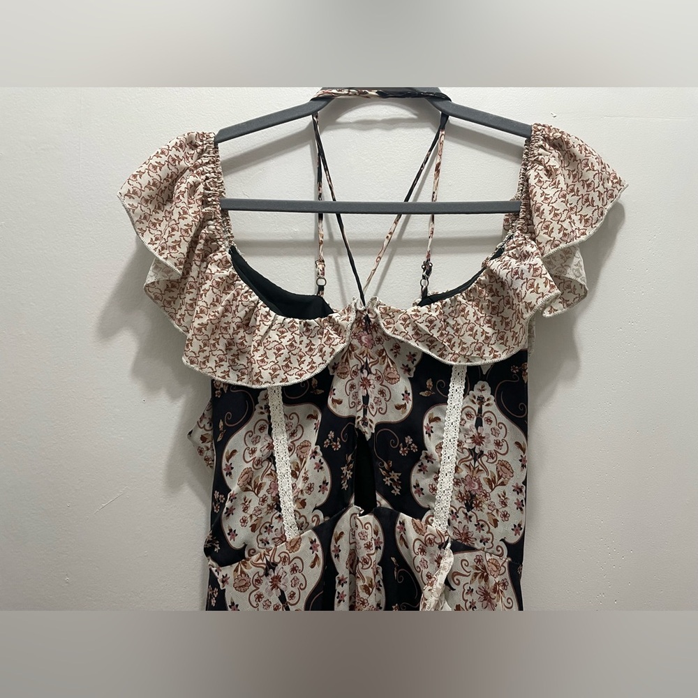 Bohemian Black and Cream Maxi Dress - Picture 6 of 10